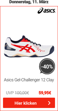 Asics Tennisschuhe Gel-Challenger 12 Clay Sandplatzschuh Herren - Weiß, Rot